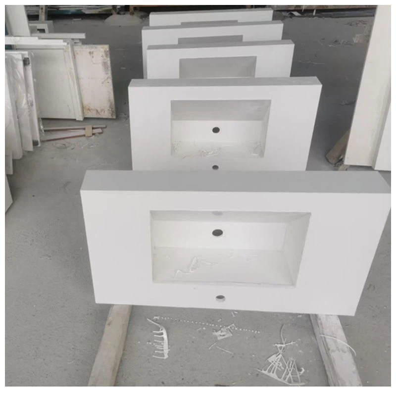 Single Sink White Washroon Vanity Tops