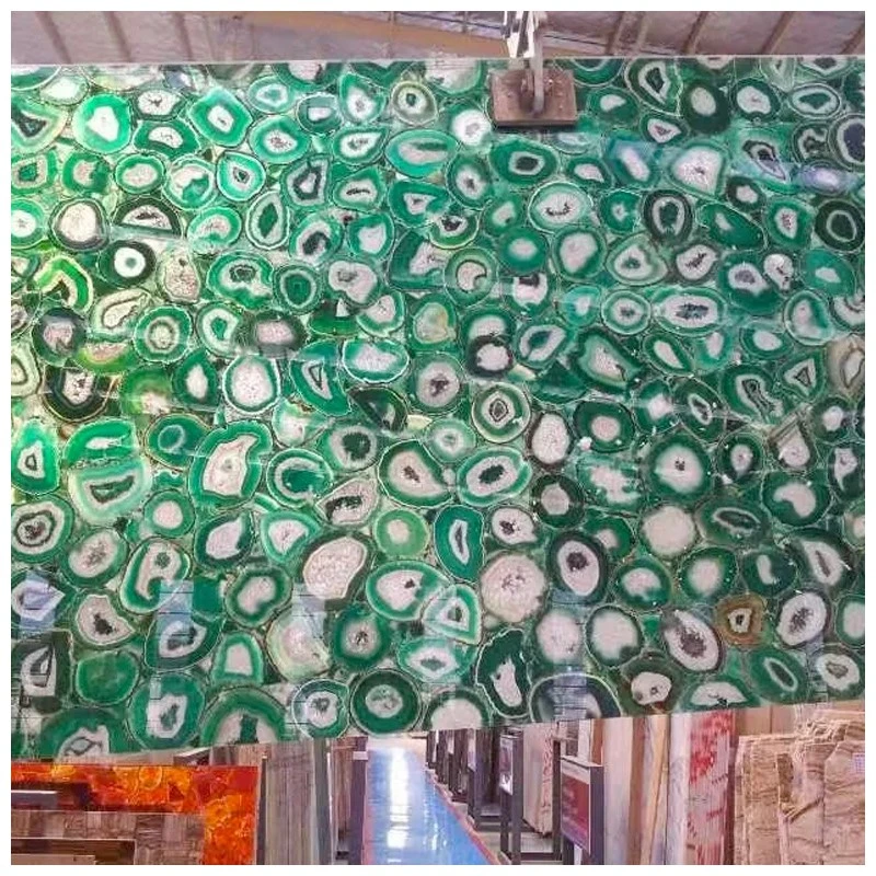 Translucent Green Agate Gemstones Slabs Translucent Green Agate Gemstones Slabs