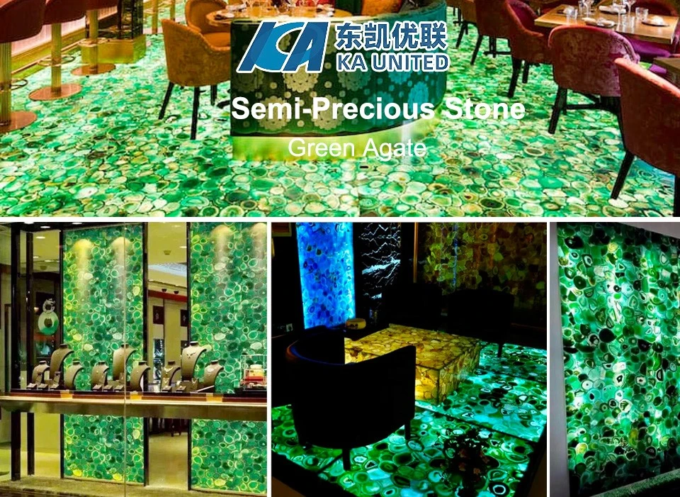 Backlit Green Agate Stone Interior Projects