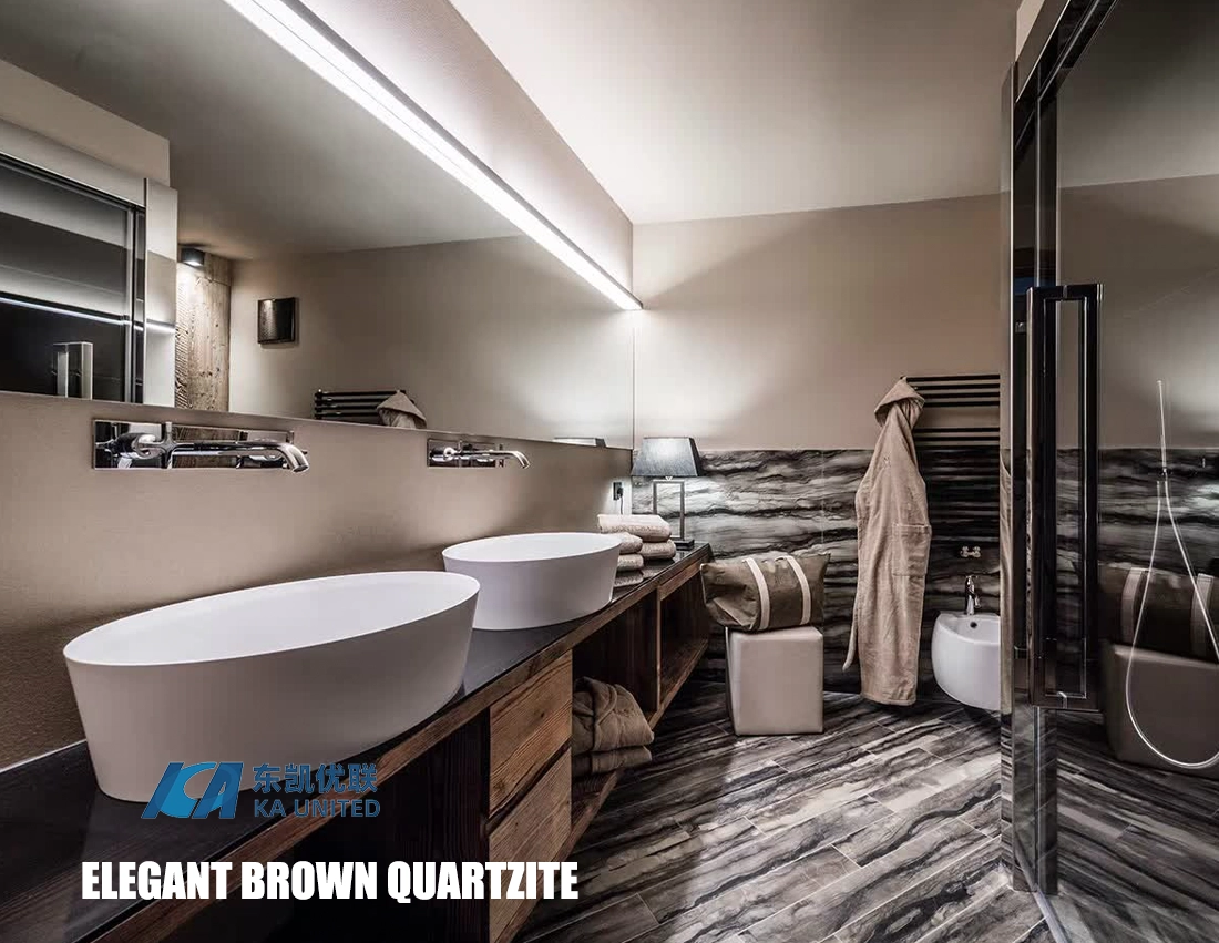 Elegant Brown Quartzite Bathroom Flooring Tiles Proejcts Elegant Brown Quartzite Bathroom Flooring Tiles Proejcts
