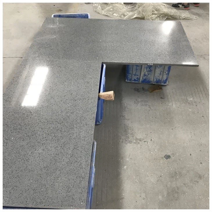 Prefab Gray Quartz Countertops With Sparkle