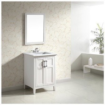 Conjunto de penteadeira para banheiro com pia individual de 24 polegadas