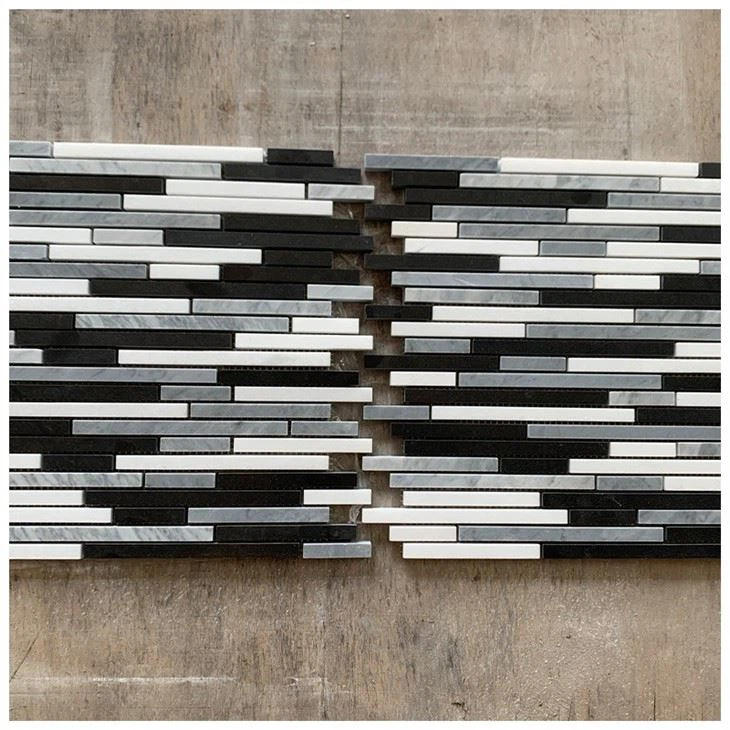 Bamboo Sticks Marble Mosaic Tiles