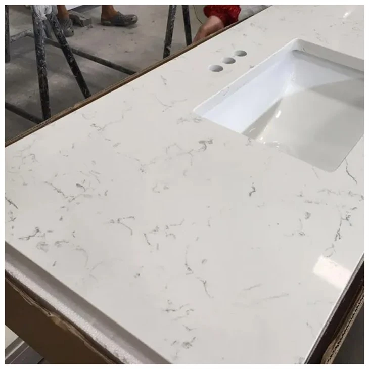 Carrara White Quartz Bathroom Countertops