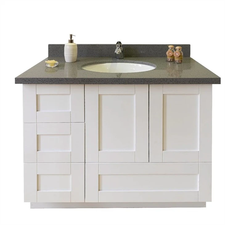 Single Shaker White Vanity Side Drawer Base