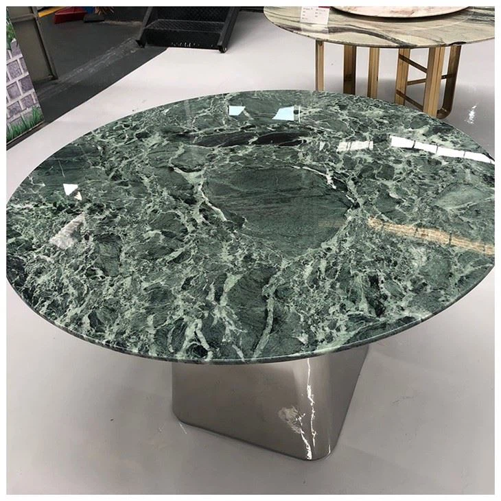 green marble dining table round