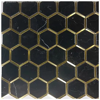 Azulejo de mosaico de mármore preto