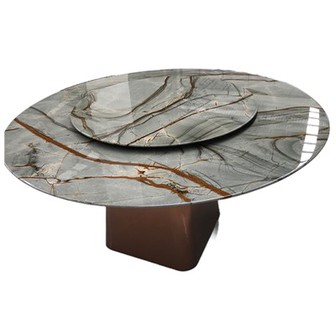 Mesa Lazy Susan de Quartzito Azul Roma