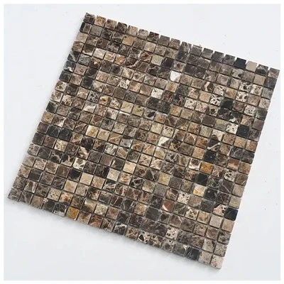Azulejo de mosaico de mármore escuro Emperador