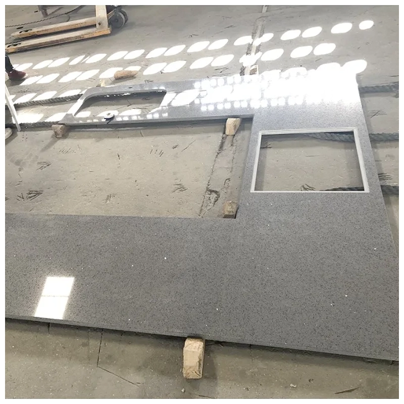 sparkling grey quartz countertops