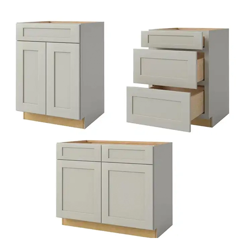 light gray shaker cabinets