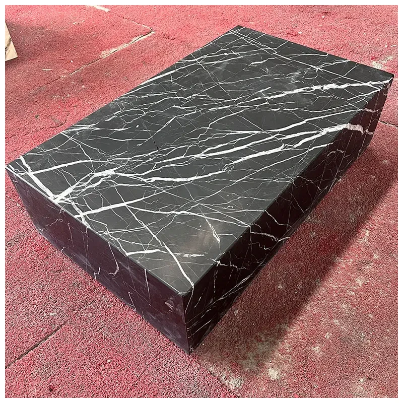 Black Marquina Marble Low Plinth Coffee Table