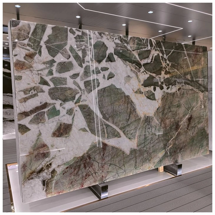 Brazilian Green Cristallo Botanica Quartzite Slabs
