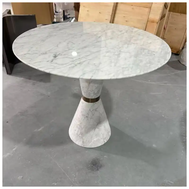 Carrara White Marble Round Coffee Table