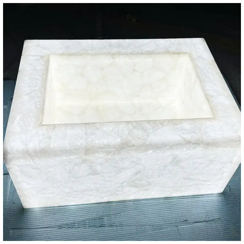 Semi Precious White Quartz Vanity Wash Basins