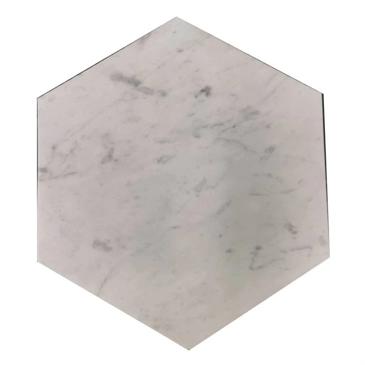 Telhas hexagonais de mármore Carrara de 8