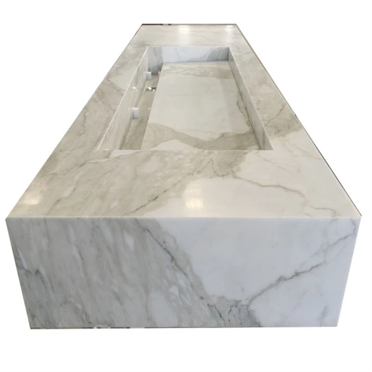 Pias flutuantes de mármore Calacatta Gold