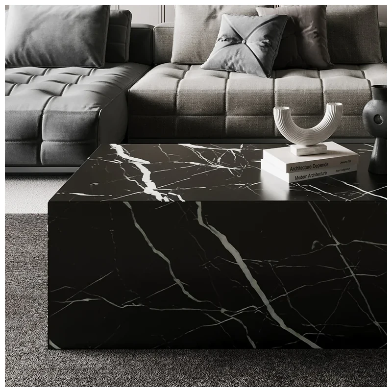 Nero Marquina Marble Rectangle Plinth Coffee Table Nero Marquina Marble Rectangle Plinth Coffee Table