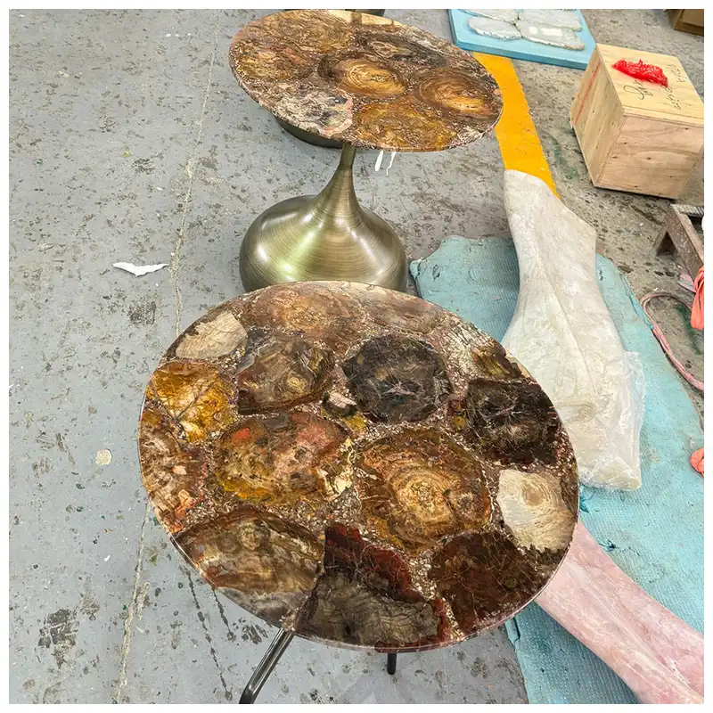 Petrified Wood Gemstone Round Tables Petrified Wood Gemstone Round Tables