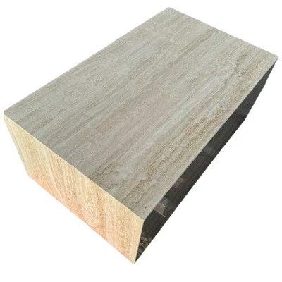 Mesa de pedestal de travertino